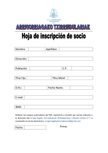 Nombre Apellidos Dirección Población C.P. Tfno Fijo Tfno Móvil