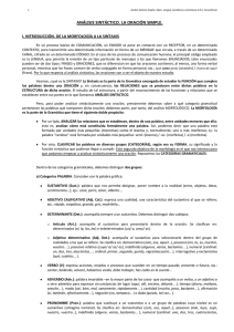 análisis sintáctico. la oración simple.