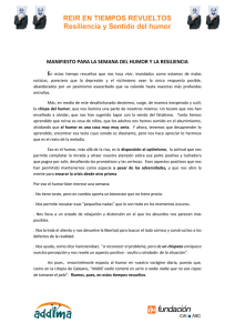 REIR EN TIEMPOS REVUELTOS Resiliencia y Sentido del humor