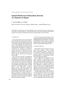 Spanish Pleistocene Proboscidean diversity as a function of climate