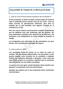1. ¿Qué se vivía en Rusia durante el gobierno del zar Nicolás II? En