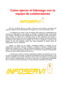 Como ejercer el liderazgo con tu equipo de colaboradores