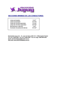 secciones minimas de los conductores
