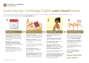 Exam day tips: Cambridge English paper
