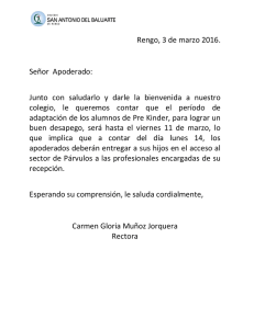 Rengo, 3 de marzo 2016. Señor Apoderado