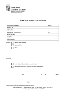 Solicitud Hoja de Servicio - Valladolid Educación