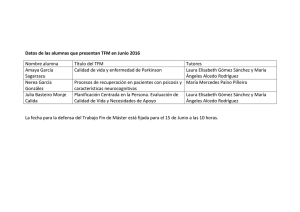 Datos de las alumnas que presentan TFM en Junio 2016 Nombre