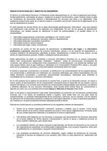 ÁREAS OCUPACIONALES Y ÁMBITOS DE DESEMPEÑO El técnico