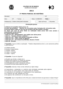 Prova de História: Mesopotâmia e Egito Antigo - 6º Ano
