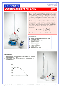 anomalía térmica del agua experimento