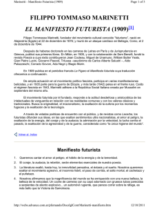 Manifiesto Futurista de Marinetti (1909)