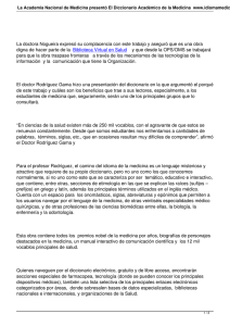 La Academia Nacional de Medicina presentó El Diccionario