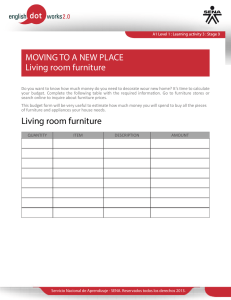 MOVING TO A NEW PLACE Living room furniture Living room furniture
