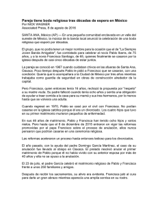 Pareja tiene boda religiosa tras décadas de espera