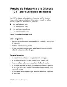 Prueba de Tolerancia a la Glucosa (GTT, por sus