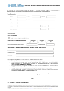 Impreso de Solicitud - Universidad Politécnica de Cartagena