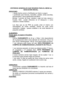 Criterios Nutricionales Educación Inicial