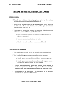 Guía de Uso del Diccionario Latino: Normas y Consejos