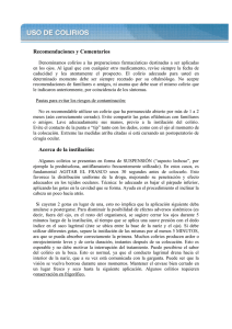 Recomendaciones y Comentarios Acerca de la instilación