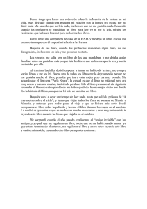 Redacción sobre la influencia de la lectura en mi vida
