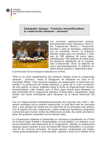 Embajador Alemán: "Continúa intensificándose la cooperación