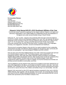 Hispanic Unity Named NCLR`s 2015 Southeast Affiliate of the Year