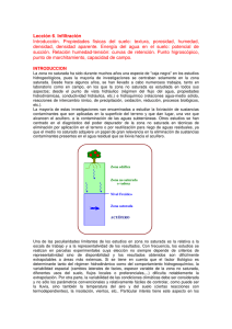 Lección 6. Infiltración Introducción. Propiedades físicas del suelo