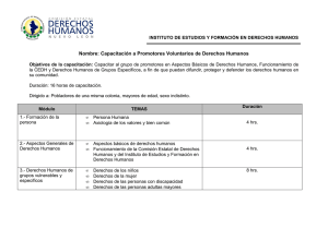 Capacitación a Promotores Voluntarios de Derechos Humanos