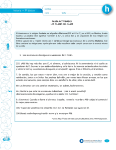 PAUTA ACTIVIDADES LOS PILARES DEL ISLAM 1. Lea