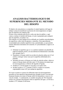 Análisis Bacteriológico de Superficies: Método del Hisopo