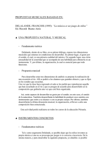PROPUESTAS MUSICALES BASADAS EN: DELALANDE