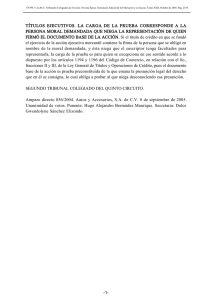 títulos ejecutivos. la carga de la prueba corresponde a la persona