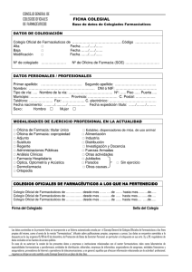 CONSEJO GENERAL DE COLEGIOS OFICIALES FICHA COLEGIAL