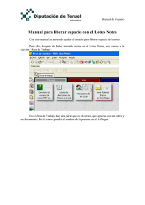 Manual para liberar espacio con el Lotus Notes - Servicio TIC