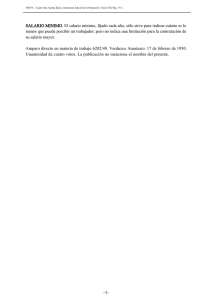 SALARIO MINIMO. El salario mínimo, fijado cada año, sólo sirve