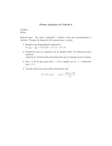 Primer simulacro de Cálculo I Nombre: Fecha