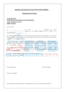 MODELO DE SOLICITUD DE VOTO POR CORREO Estamento de