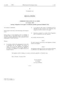 Commission Regulation (EU) No 29/2010 of 14 January 2010