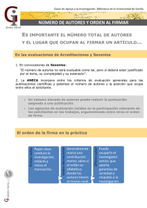 número de autores y orden al firmar