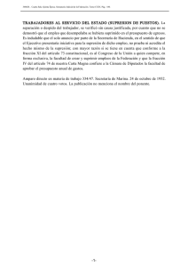 TRABAJADORES AL SERVICIO DEL ESTADO (SUPRESION DE