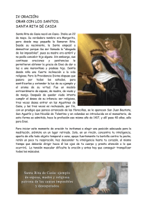 IV ORACIÓN: ORAR CON LOS SANTOS. SANTA RITA DE CASIA