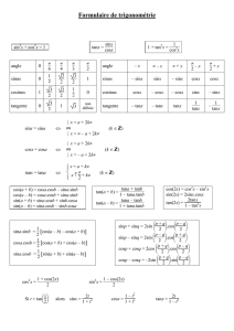 Formulario de Trigonometría: Identidades y Fórmulas Clave