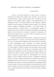 Juan Rulfo: construcción y sentido de lo “real imaginario”
