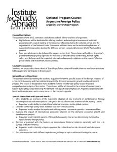 Argentine Foreign Policy - IFSA (Butler University)