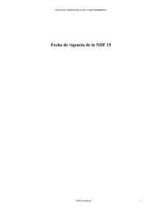 Fecha de vigencia de la NIIF 15