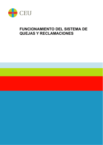 FUNCIONAMIENTO DEL SISTEMA DE QUEJAS Y RECLAMACIONES
