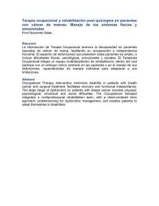 Terapia ocupacional y rehabilitación post quirúrgica en pacientes