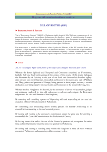Orígenes del constitucionalismo moderno BILL OF RIGTHS