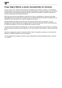 Cicpc logra liberar a joven secuestrado en Caracas