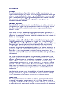 CONCEPTOS Racismo Teoría fundamentada en el prejuicio según